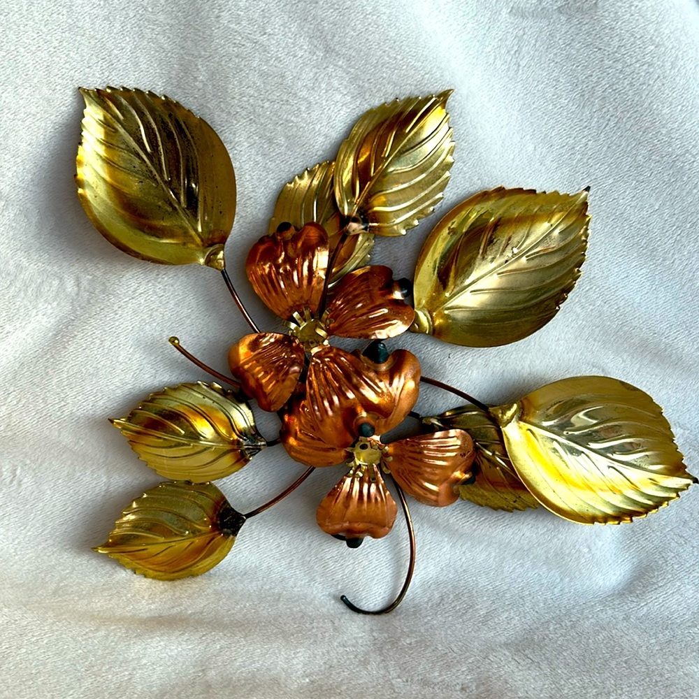 Home Interiors Dogwood Blossom Metal Wall Art